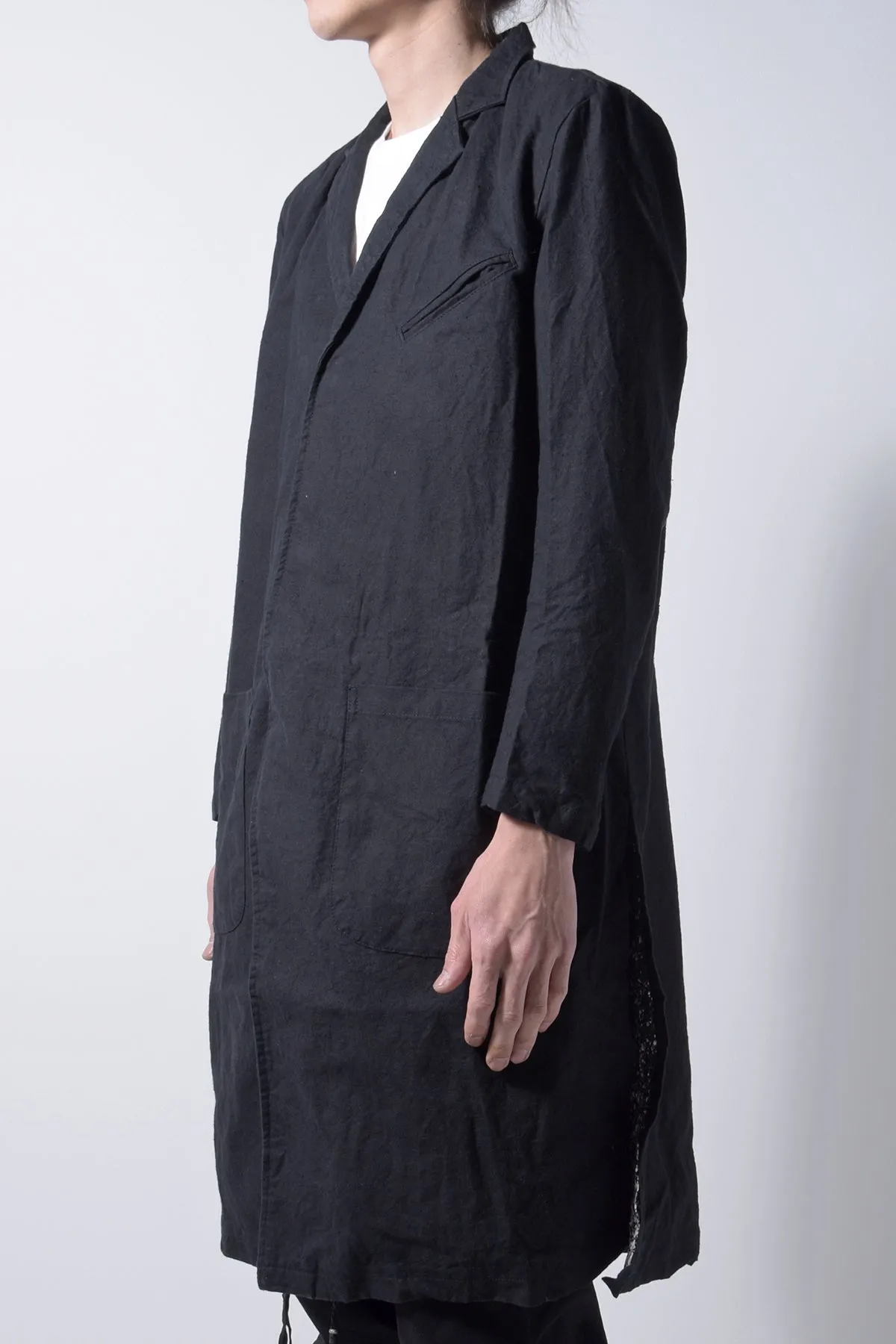 2202-JK05 Side Slit Coat 02 Black